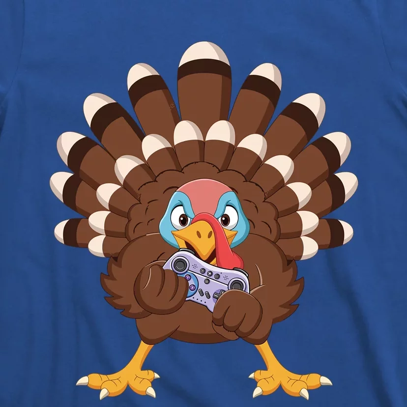 Turkey Playing Video Game Thanksgiving Gaming Gamer Cool Gift T-Shirt