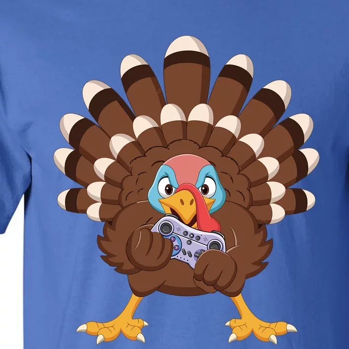 Turkey Playing Video Game Thanksgiving Gaming Gamer Cool Gift Tall T-Shirt