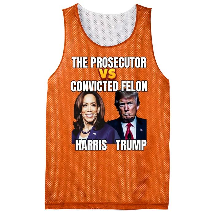 The Prosecutor Versus The Convicted Felon Harris Vs Trump Mesh Reversible Basketball Jersey Tank