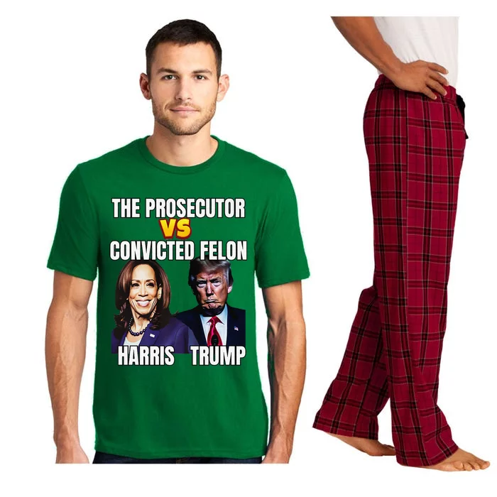 The Prosecutor Versus The Convicted Felon Harris Vs Trump Premium Pajama Set