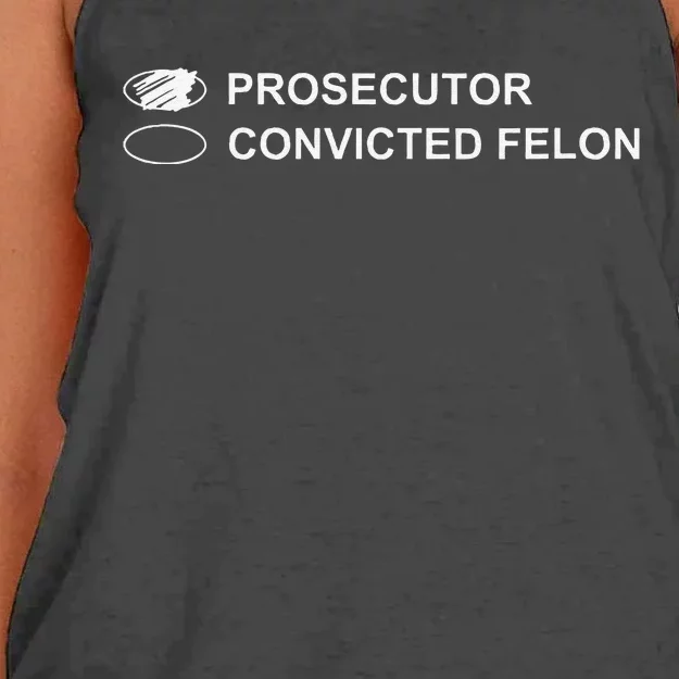 The Prosecutor Vs Convicted Felon Funny Ballot Paper Voting Women's Knotted Racerback Tank