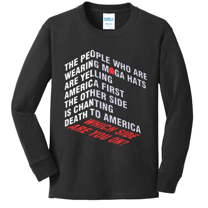 The People Who Are Wearing Maga Hats Are Yelling Kids Long Sleeve Shirt