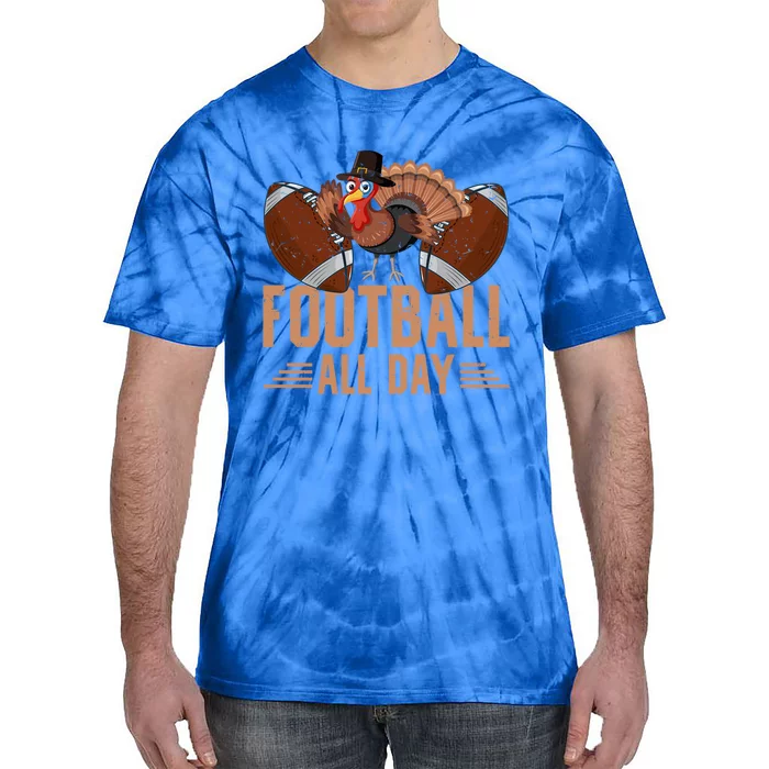 Thanksgiving Probably Watching Football All Day Turkey Gift Tie-Dye T-Shirt