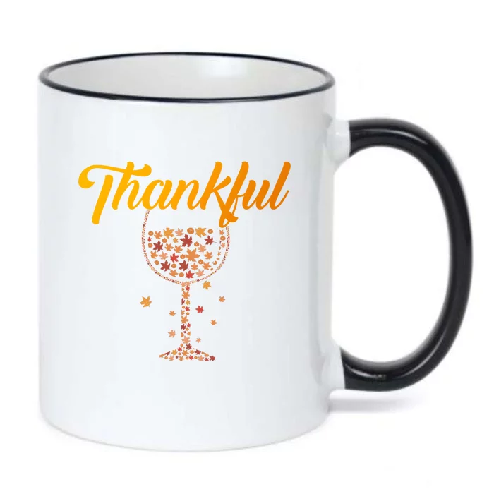 Thankful Pumpkin Wine, Thankful Grateful Blessed Autumn Fall 2022 Black Color Changing Mug