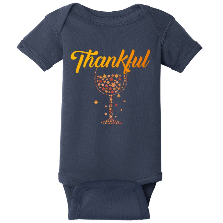 Thankful Pumpkin Wine, Thankful Grateful Blessed Autumn Fall 2022 Baby Bodysuit