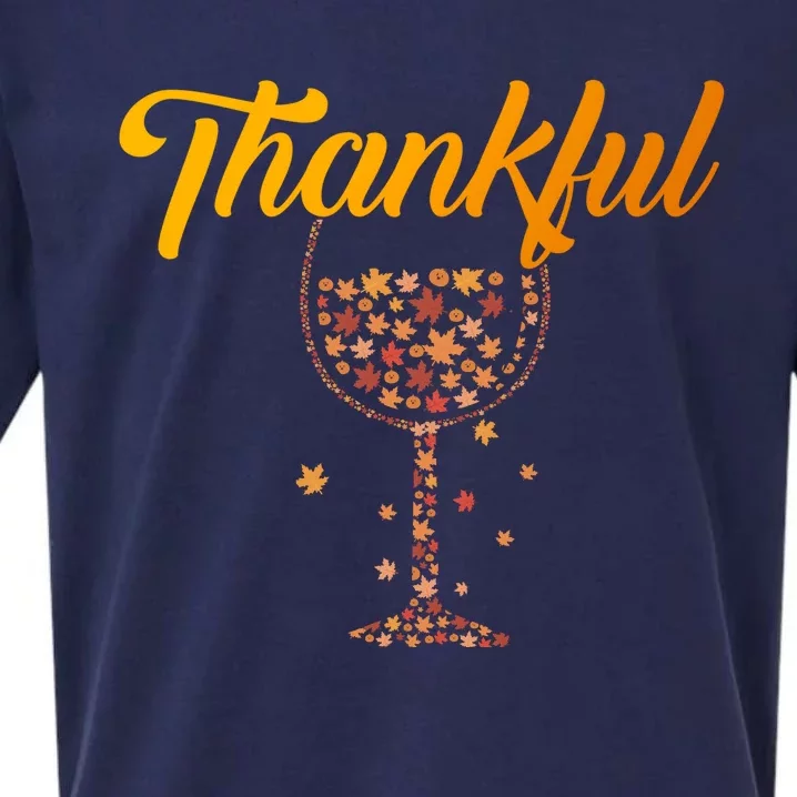 Thankful Pumpkin Wine, Thankful Grateful Blessed Autumn Fall 2022 Sueded Cloud Jersey T-Shirt