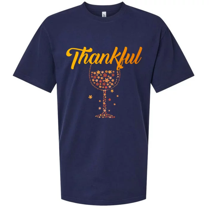 Thankful Pumpkin Wine, Thankful Grateful Blessed Autumn Fall 2022 Sueded Cloud Jersey T-Shirt