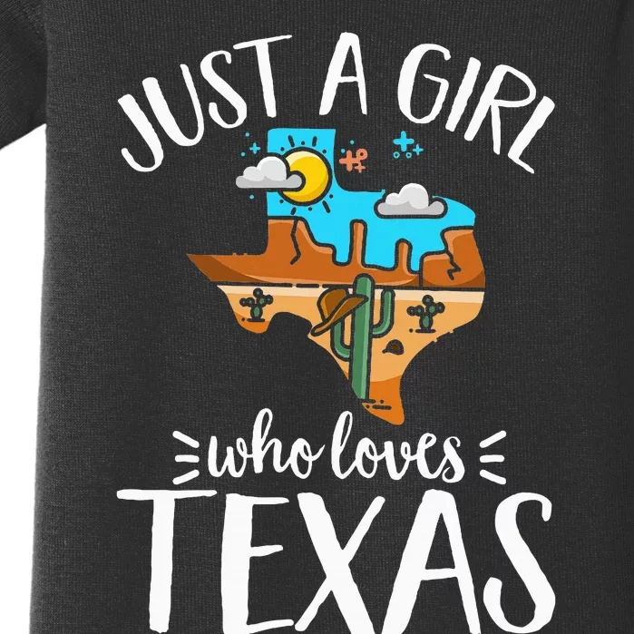 Texas Pride Women Just A Girl Who Loves Her Texas Baby Bodysuit