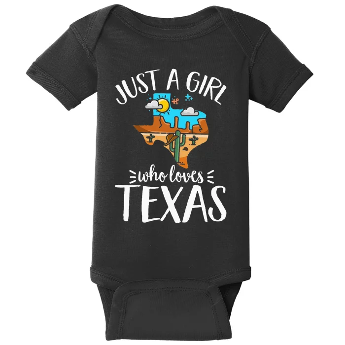 Texas Pride Women Just A Girl Who Loves Her Texas Baby Bodysuit