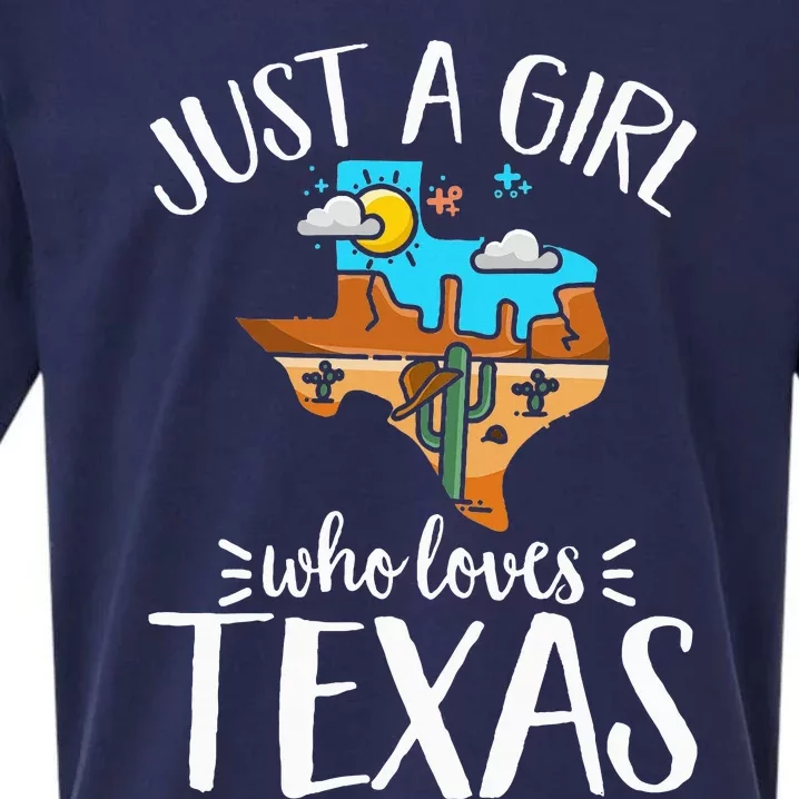 Texas Pride Women Just A Girl Who Loves Her Texas Sueded Cloud Jersey T-Shirt