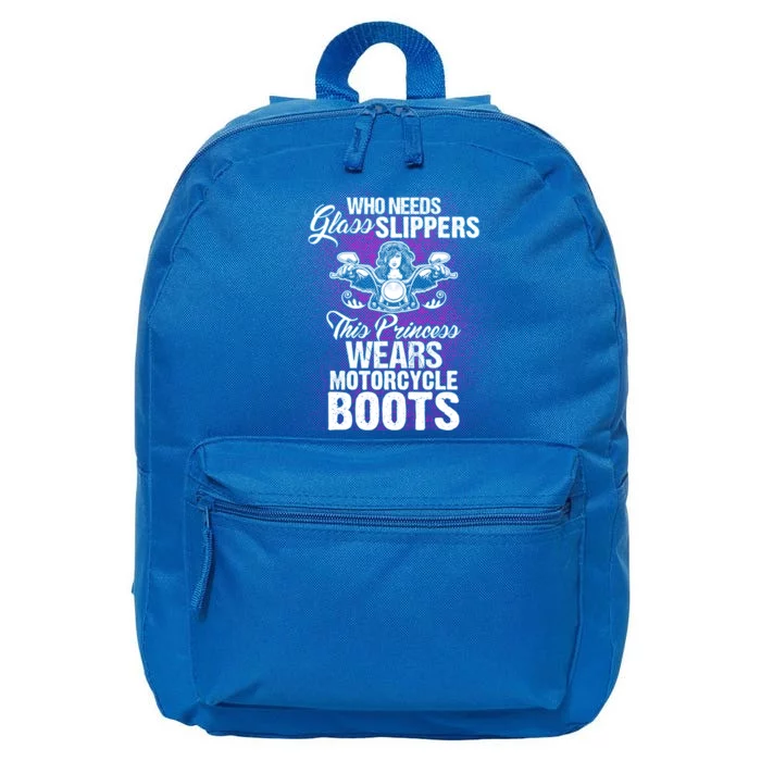 This Princess Wears Motorcycle Boots Gift Biker Babe Chick 16 in Basic Backpack