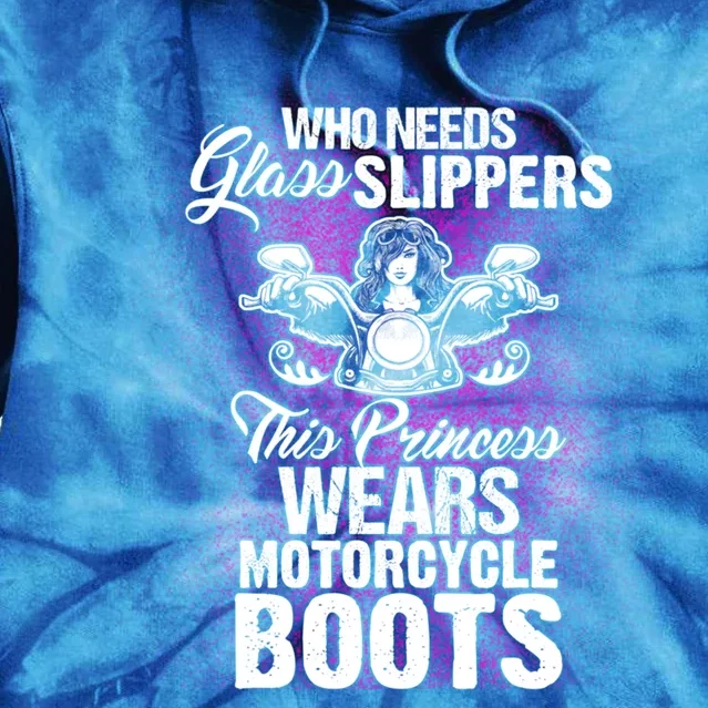 This Princess Wears Motorcycle Boots Gift Biker Babe Chick Tie Dye Hoodie