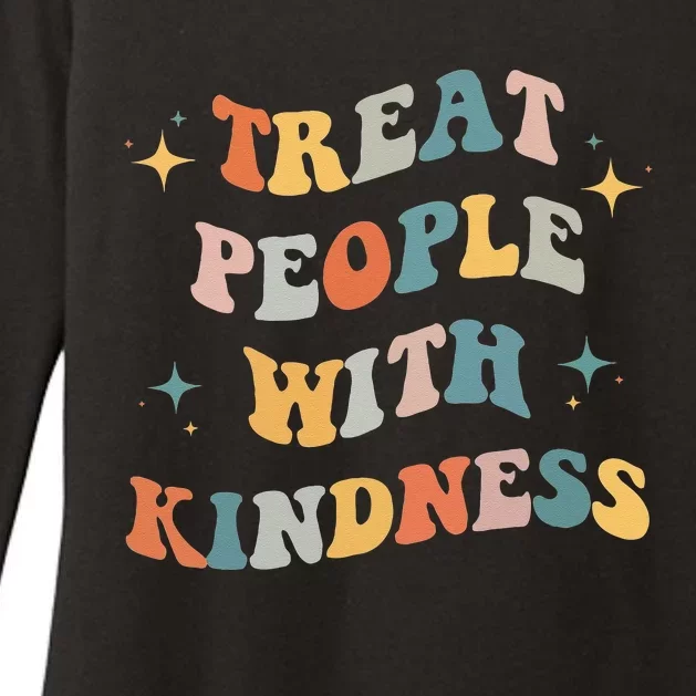 Treat People With Kindness Positive Mindset Groovy Women Men Womens CVC Long Sleeve Shirt