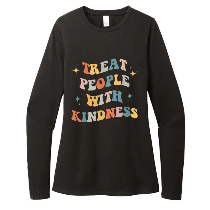 Treat People With Kindness Positive Mindset Groovy Women Men Womens CVC Long Sleeve Shirt