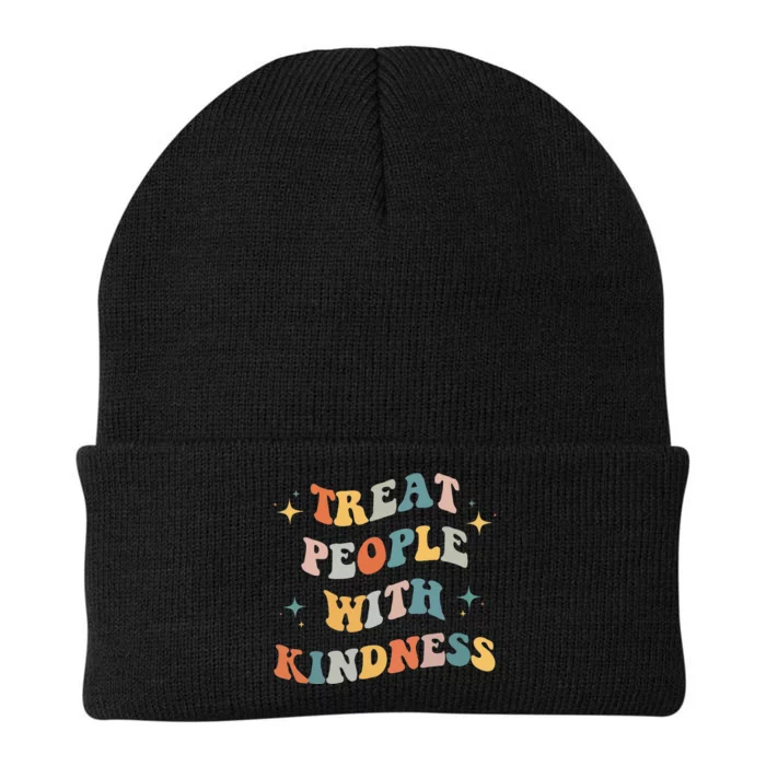 Treat People With Kindness Positive Mindset Groovy Knit Cap Winter Beanie