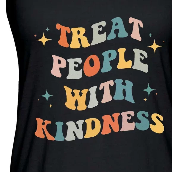 Treat People With Kindness Positive Mindset Groovy Ladies Essential Flowy Tank