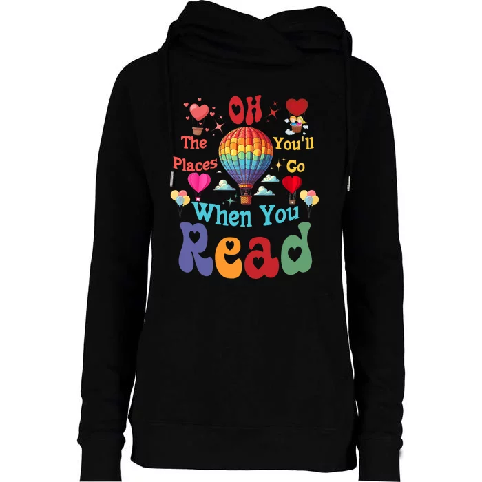 The Places You’Ll Go When You Read Womens Funnel Neck Pullover Hood