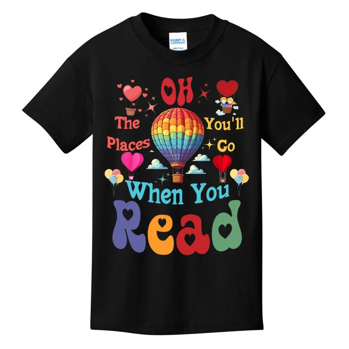 The Places You’Ll Go When You Read Kids T-Shirt