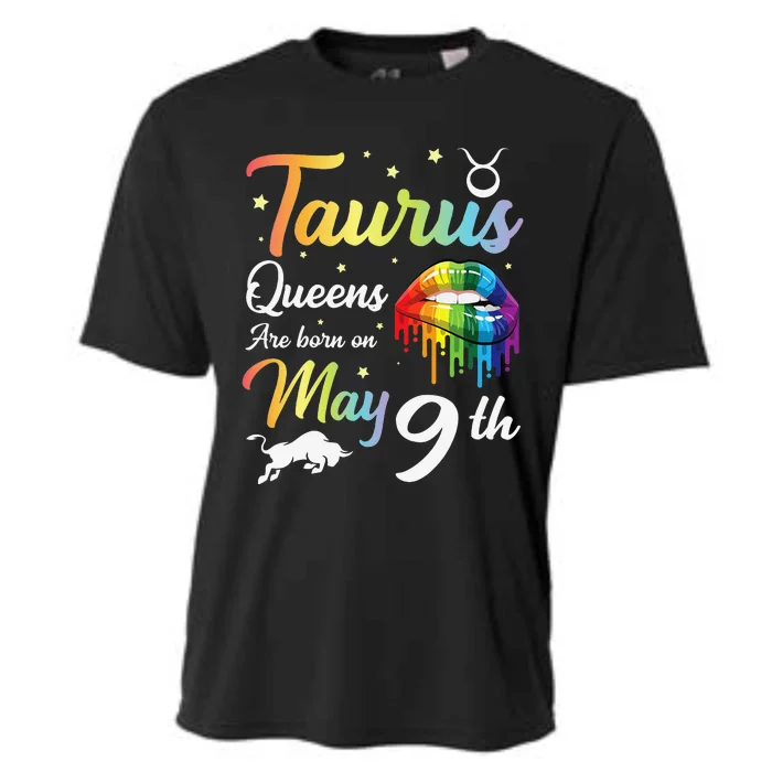 Taurus Queens Are Born On May 9th Happy Birthday To Me You Cooling Performance Crew T-Shirt