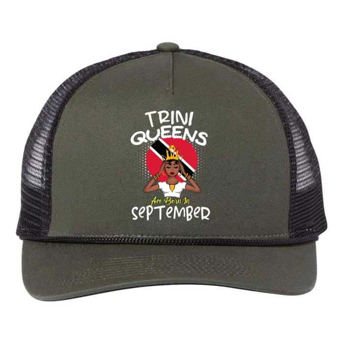 Trini Queens Are Born In September Gift Retro Rope Trucker Hat Cap