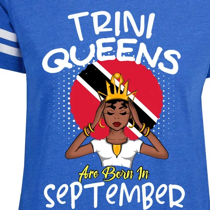 Trini Queens Are Born In September Gift Enza Ladies Jersey Football T-Shirt