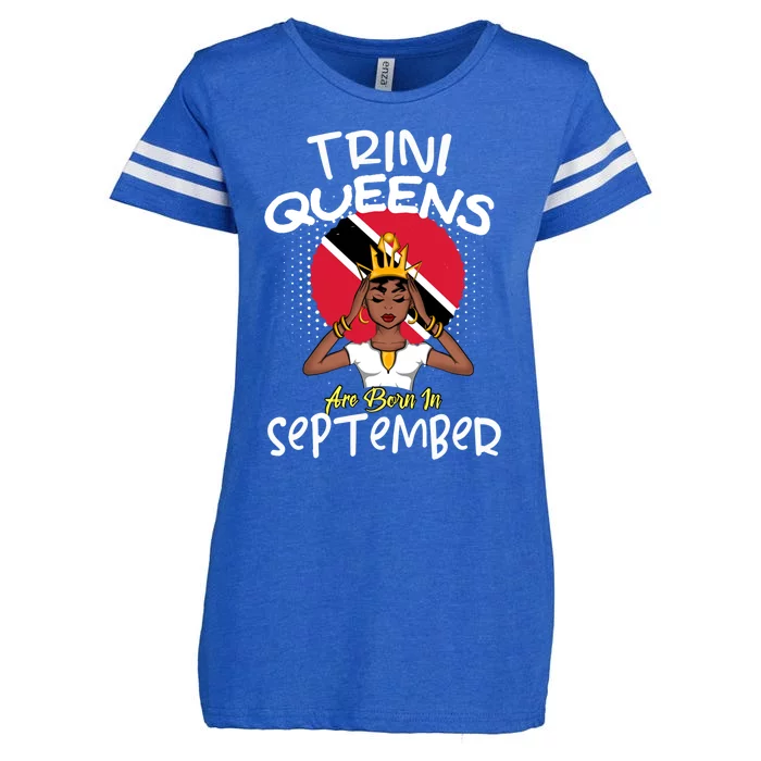 Trini Queens Are Born In September Gift Enza Ladies Jersey Football T-Shirt