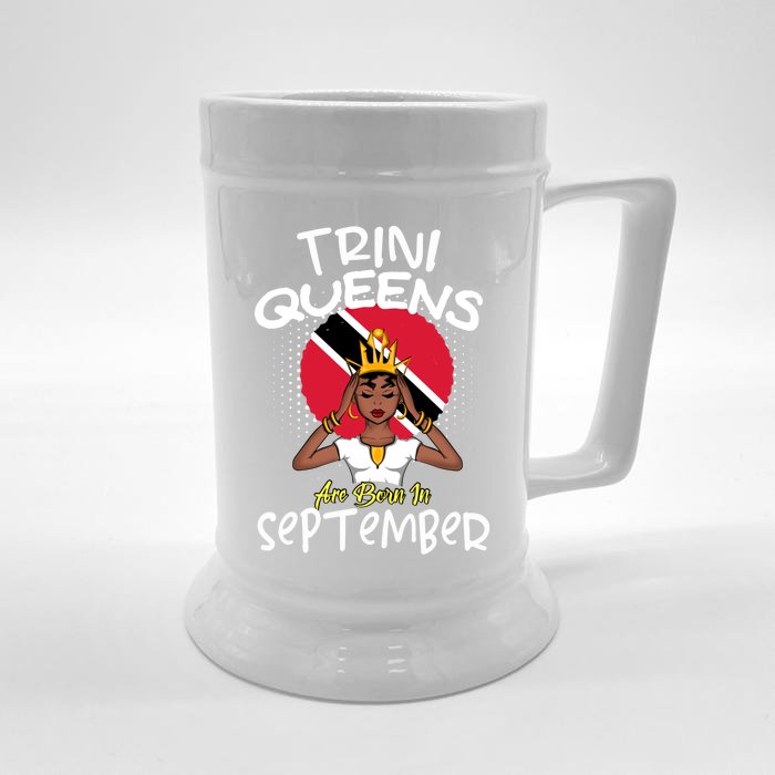 Trini Queens Are Born In September Gift Front & Back Beer Stein