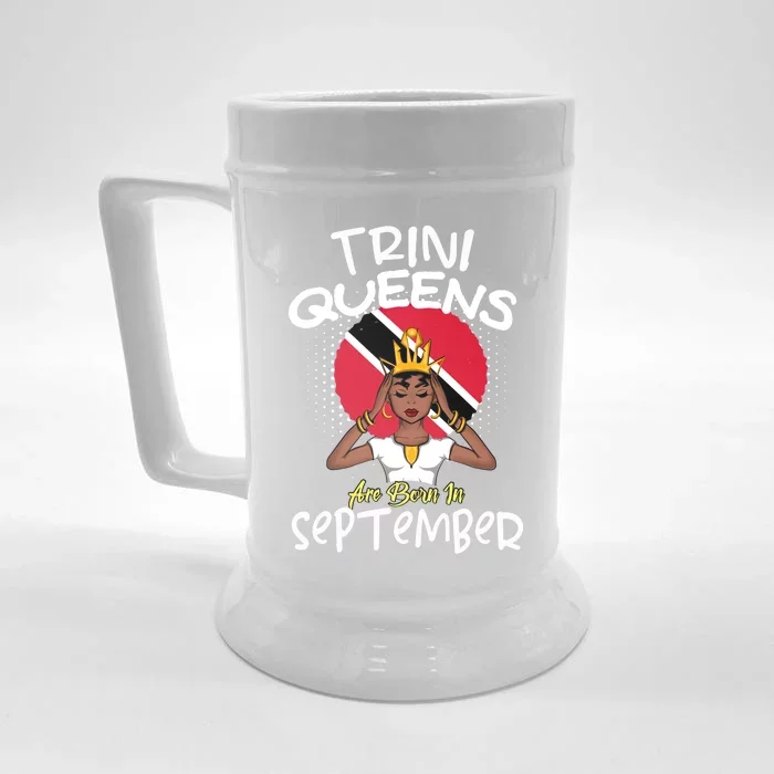 Trini Queens Are Born In September Gift Front & Back Beer Stein