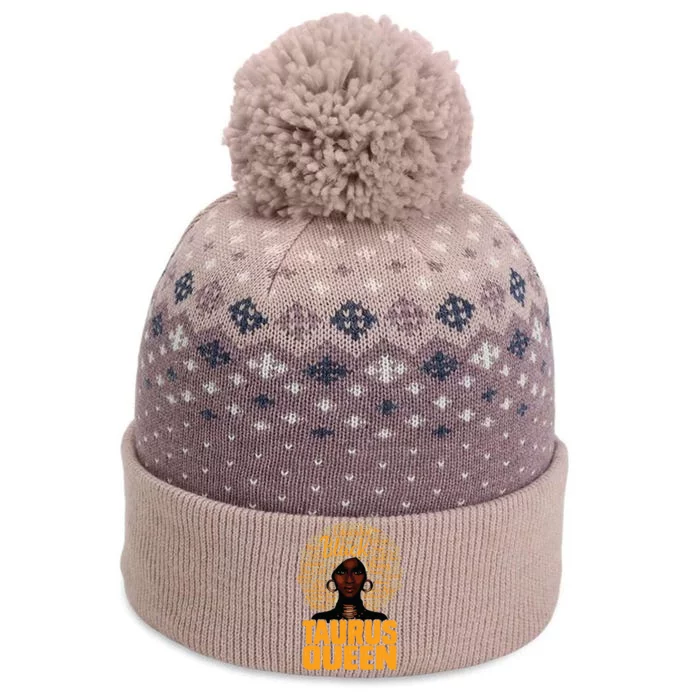 Taurus Queen Black Woman Afro Natural Hair African American The Baniff Cuffed Pom Beanie