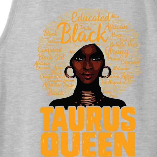 Taurus Queen Black Woman Afro Natural Hair African American Ladies Tri-Blend Wicking Tank