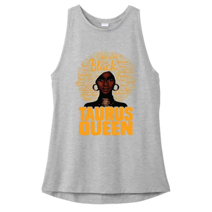 Taurus Queen Black Woman Afro Natural Hair African American Ladies Tri-Blend Wicking Tank