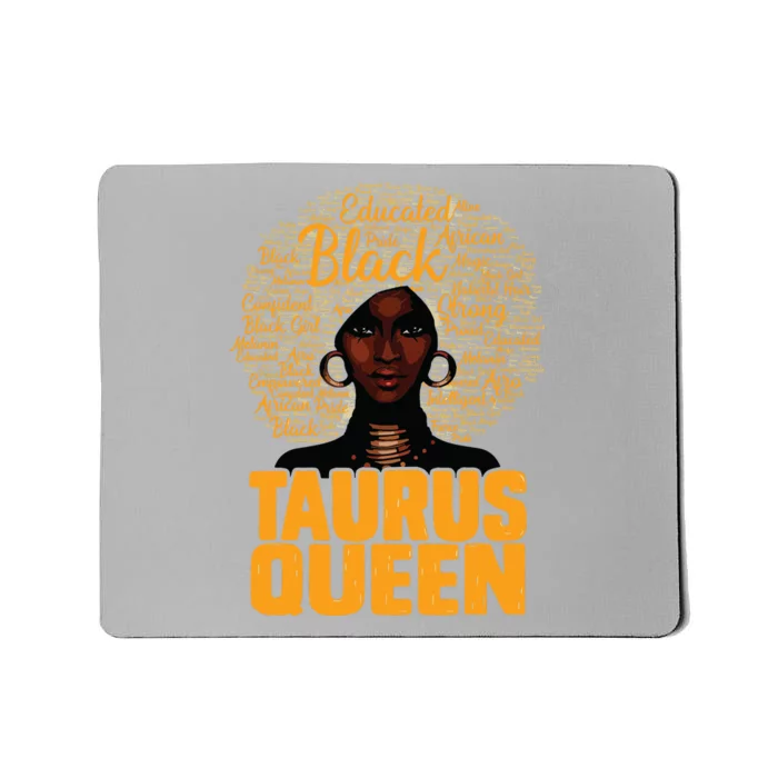 Taurus Queen Black Woman Afro Natural Hair African American Mousepad