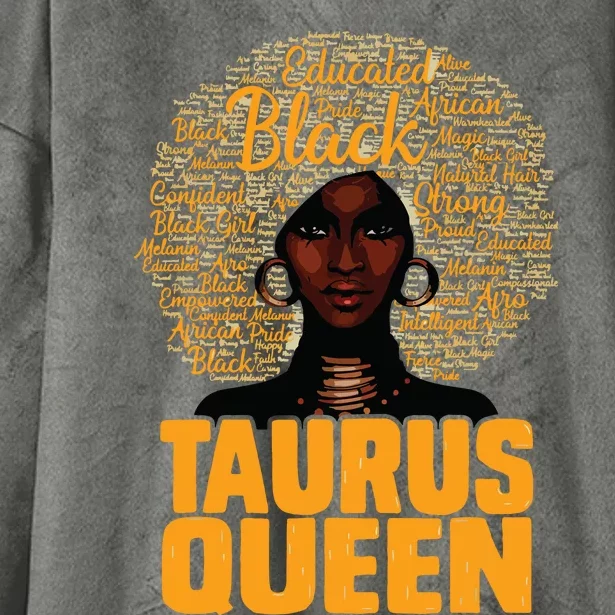 Taurus Queen Black Woman Afro Natural Hair African American Hooded Wearable Blanket