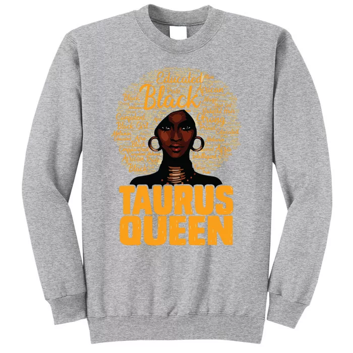 Taurus Queen Black Woman Afro Natural Hair African American Tall Sweatshirt