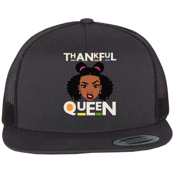 Thankful Queen Christian Black Woman Melanin Sista Flat Bill Trucker Hat