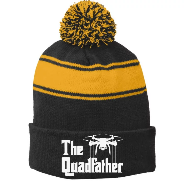 The Quadfather Drone Pilot Quadcopter Operator RC Flight Stripe Pom Pom Beanie