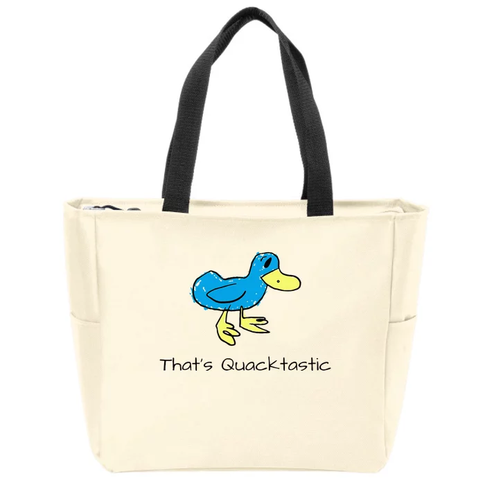 ThatS Quacktastic Funny Blue Duck Zip Tote Bag