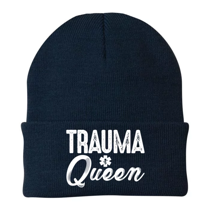 Trauma Queen Great Gift Paramedic Er Emergency Room Nurse Funny Gift Knit Cap Winter Beanie