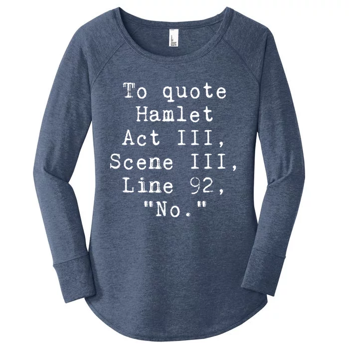 To Quote Hamlet Funny Literary Women's Perfect Tri Tunic Long Sleeve Shirt