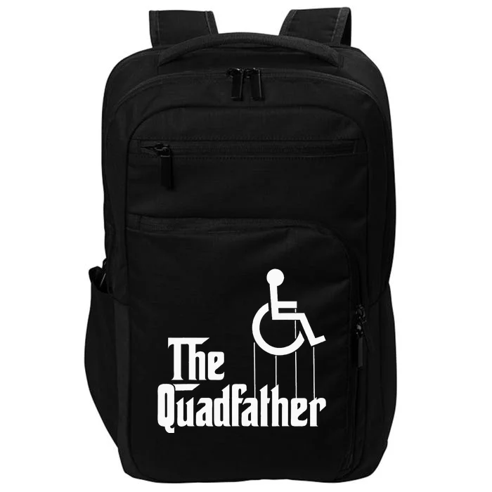 The Quadfather Handicap  Funny Wheelchair Impact Tech Backpack