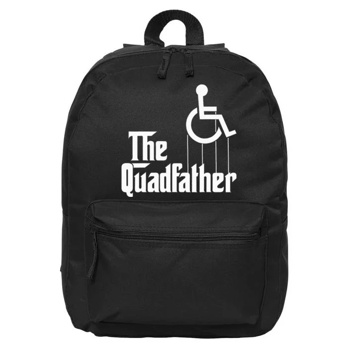 The Quadfather Handicap  Funny Wheelchair 16 in Basic Backpack