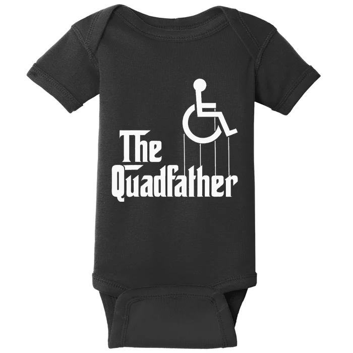 The Quadfather Handicap  Funny Wheelchair Baby Bodysuit