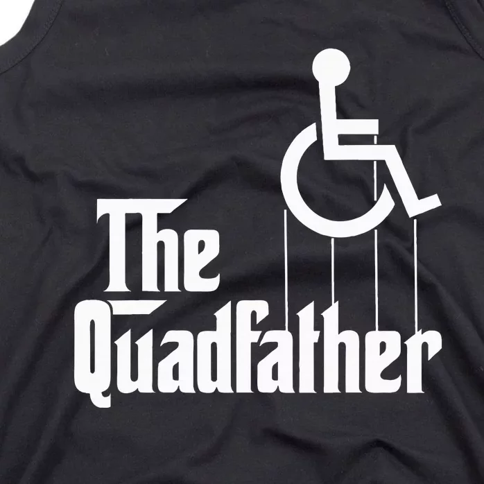 The Quadfather Handicap  Funny Wheelchair Tank Top