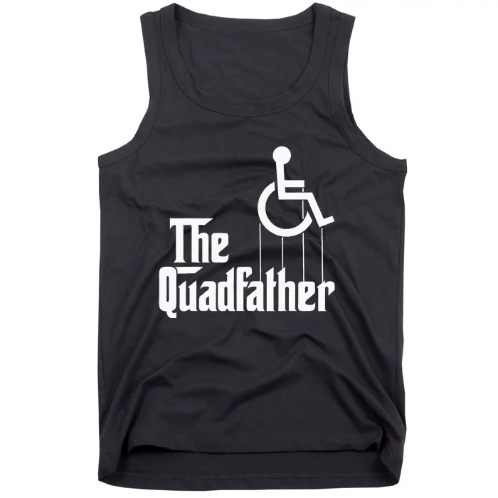 The Quadfather Handicap  Funny Wheelchair Tank Top