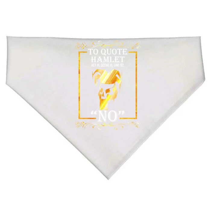 To Quote Hamlet No Funny Librarian Cute Gift USA-Made Doggie Bandana