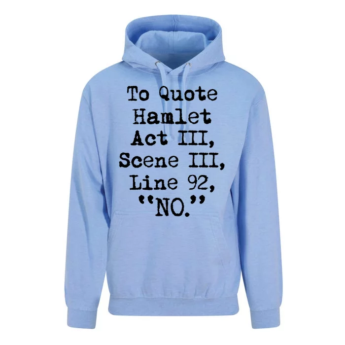 To Quote Hamlet Funny Literary Gift Unisex Surf Hoodie