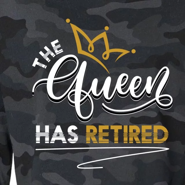 The Queen Has Retired Grandma Old Funny Retiret Gift Cropped Pullover Crew