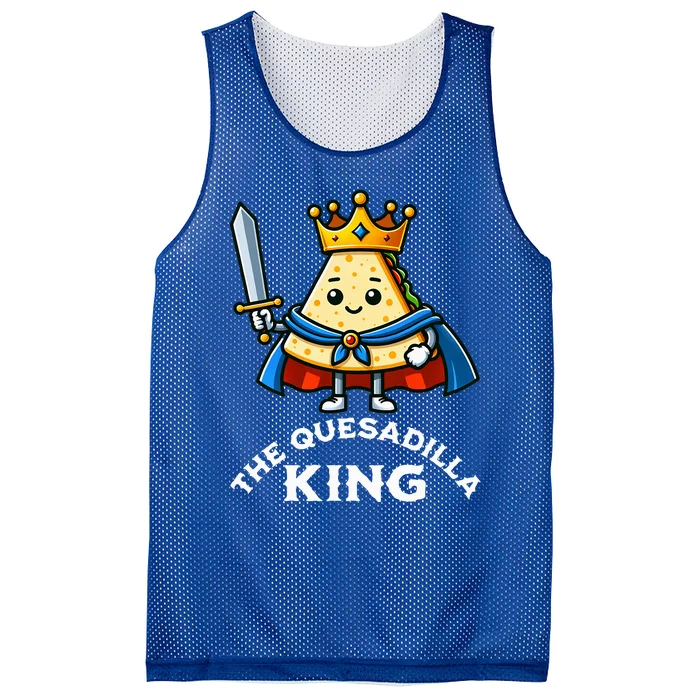 The Quesadilla King Funny Mexican Food Quesadilla Lover Mesh Reversible Basketball Jersey Tank