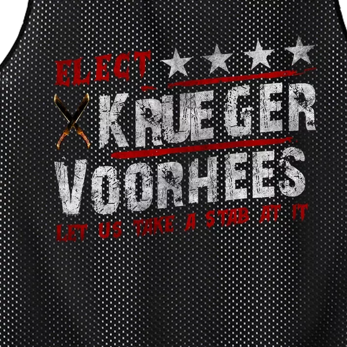 The Quote “Kruegervoorhees 2024 Let Us Take A Stab At It” Mesh Reversible Basketball Jersey Tank