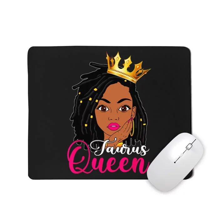 Taurus Queen Loc'd Hair Zodiac Birthday Black Wo Mousepad